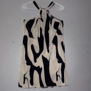 Black and Cream Halter Dress